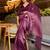 burgundy ombre dyed satin saree with blouse piece