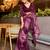 burgundy ombre dyed satin saree with blouse piece