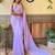 lavender embellished sequinned pure georgette saree