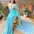 blue embellished sequinned saree