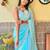 blue embellished sequinned saree