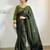 Green green floral embroidered beads & stones saree