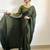 Green green floral embroidered beads & stones saree