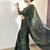 Green green floral embroidered beads & stones saree