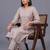 women ethnic motifs embroidered regular thread work kurta with trousers