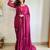 magenta magenta floral embroidered beads & stones saree