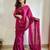 magenta magenta floral embroidered beads & stones saree