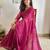 magenta magenta floral embroidered beads & stones saree