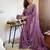 lavender lavender floral embroidered beads & stones saree