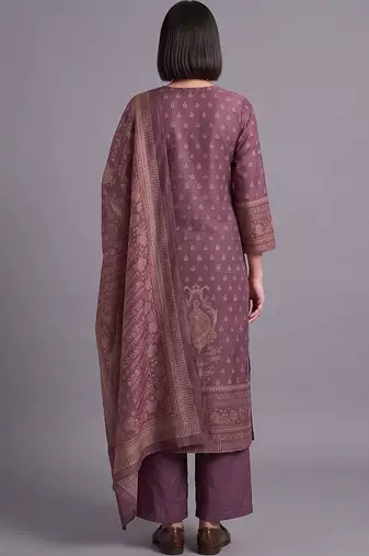 women ethnic motifs printed regular sequinned kurta with palazzos & with dupatta