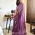 lavender lavender floral embroidered beads & stones saree