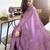lavender lavender floral embroidered beads & stones saree