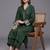 women ethnic motifs embroidered regular thread work kurta with trousers