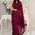 burgundy embellished sequinned pure georgette designer saree