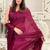 burgundy embellished sequinned pure georgette designer saree