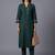 women ethnic motifs embroidered regular thread work kurta with trousers