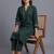 women ethnic motifs embroidered regular thread work kurta with trousers