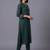 women ethnic motifs embroidered regular thread work kurta with trousers