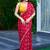maroon bandhani embroidered poly georgette designer saree