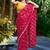 maroon bandhani embroidered poly georgette designer saree