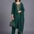 women ethnic motifs embroidered regular thread work kurta with trousers & with dupatta