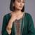 women ethnic motifs embroidered regular thread work kurta with trousers & with dupatta