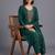 women ethnic motifs embroidered regular thread work kurta with trousers & with dupatta