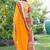 orange bandhani zari poly georgette heavy work bandhani saree