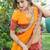 orange bandhani zari poly georgette heavy work bandhani saree