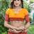 orange bandhani zari poly georgette heavy work bandhani saree