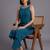 women ethnic motifs regular beads and stones kurta with trousers