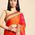beige gotta patti poly georgette half and half bandhani saree
