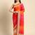 beige gotta patti poly georgette half and half bandhani saree