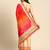 beige gotta patti poly georgette half and half bandhani saree