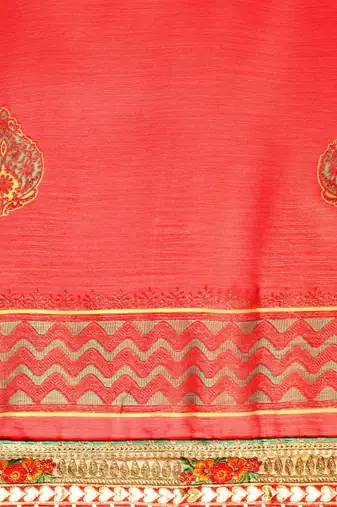 pink gotta patti poly georgette bandhani saree