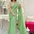 light_lime striped sequinned pure georgette designer saree