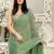 light_lime striped sequinned pure georgette designer saree