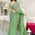 light_lime striped sequinned pure georgette designer saree