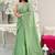 light_lime striped sequinned pure georgette designer saree