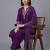 women ethnic motifs embroidered regular thread work kurta with palazzos & with dupatta