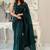 green embellished sequinned pure georgette designer saree