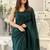 green embellished sequinned pure georgette designer saree