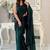 green embellished sequinned pure georgette designer saree