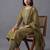 women ethnic motifs printed regular mirror work kurta with trousers & with dupatta
