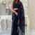 Black embellished sequinned pure georgette designer saree