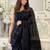 Black embellished sequinned pure georgette designer saree
