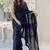 Black embellished sequinned pure georgette designer saree