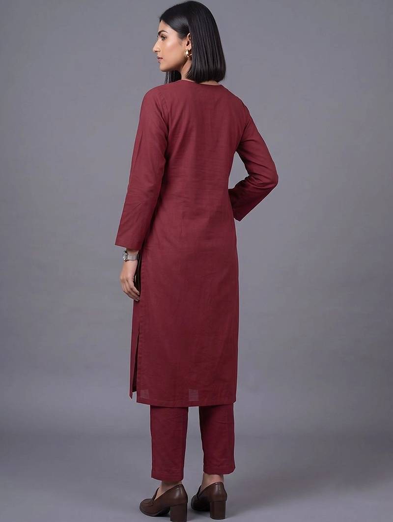 women regular kurta with trousers