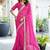 pink leheriya embroidered poly georgette bandhani saree