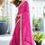 pink leheriya embroidered poly georgette bandhani saree